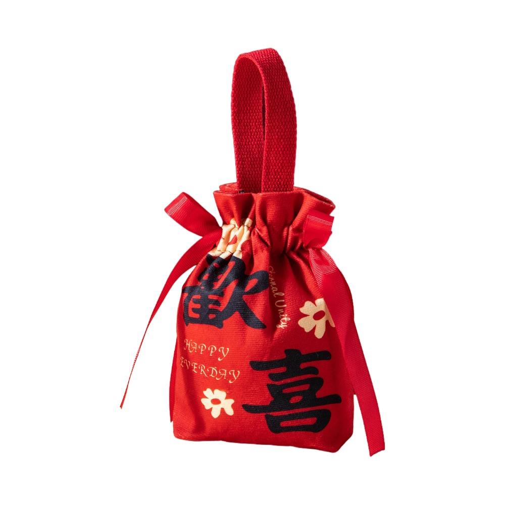 Blessing Words Chinese Wedding Candy Bag Cloth New Year Money Bag  Lady Girls Women