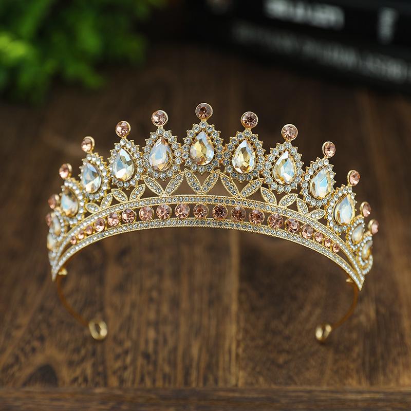 Baroque Retro Black Luxury Crown Bridal Tiara Wedding Dress Birthday Queen Crown Cake Crown