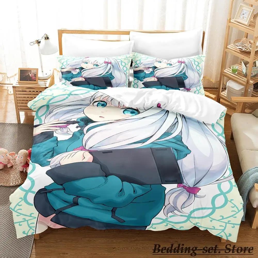 Sagiri Izumi Anime Bedding Set Single Twin Full Queen King Size Duvet Cover for Adult Kid Bedroom Decor