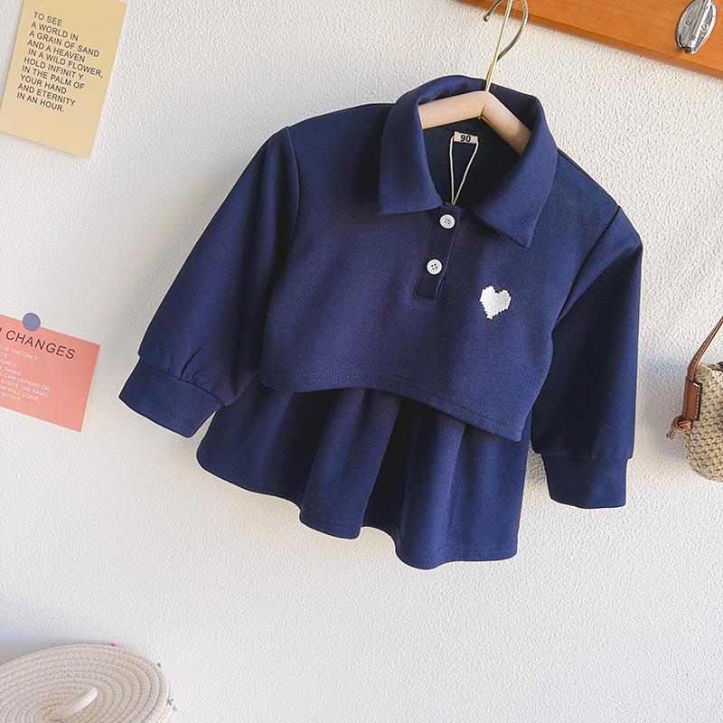 

Girls College Style Sporty Sweatshirt & Skirt Set for Spring/Autumn Size 110