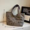 Fashion Cute Cat Tote Bag Large Capaci Canvas Shoulder Bag Casual Commuting Bag Women's Handbag Student
