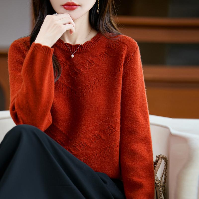 Dámský kašmírový svetr Kašmír Qinghe 30% kašmír 70% vlna podzimní a zimní pulovr hřejivý a módní