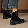 Fashion 2025 New Autumn Women Boots Round Toe Chunky Heel Shoes Women Shoes Ankle Boots Chelsea Motorcycle Boots Platform Retro Shoes