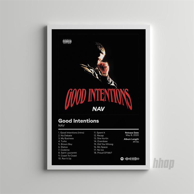 Pop Rap Müzik Albüm Kapağı Sanatçı NAV Posteri Estetik Rapçi Hip Hop Rock Iyi Niyetler Tuval Duvar Sanatı Odası Ev Duvar Dekoru
