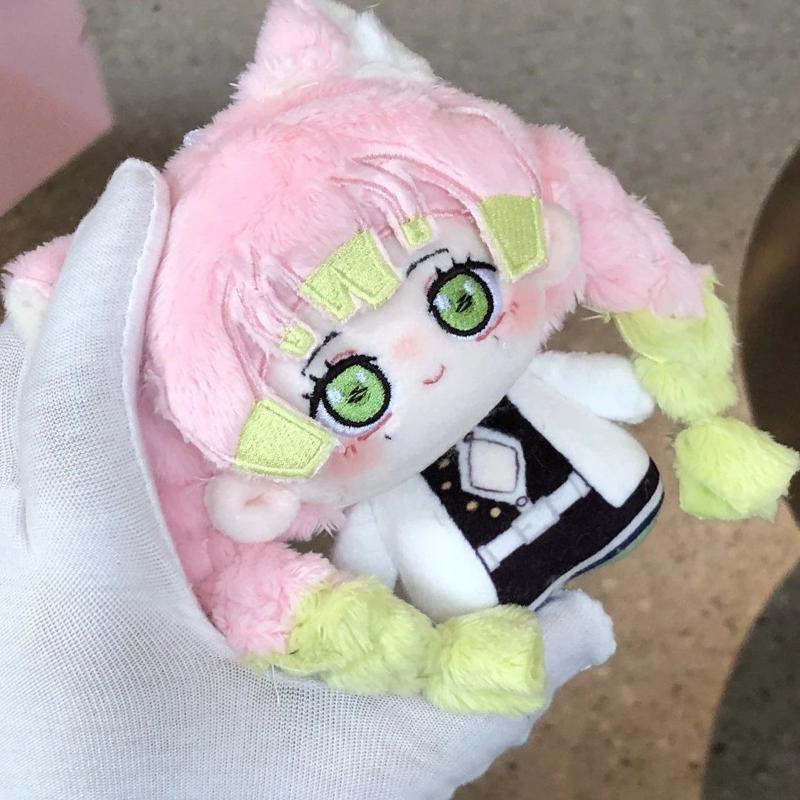 Demon Anime Figure Giyu Tomioka Mitsuri Kanroji 10Cm Cotton Doll Plush Keychain Toy Cute Desktop Decoration Gift For Fans