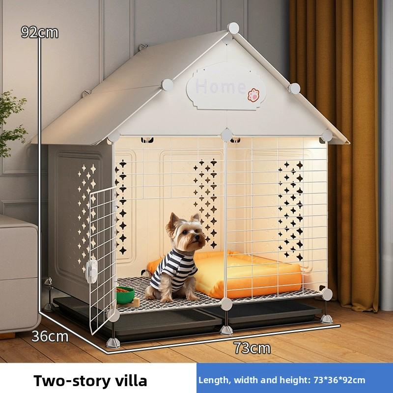 Kleiner bis mittlerer Hundekäfig für Teddy Bichon Haustierhaus mit Schlafbereich Einraum-Ein-Toiletten-Design für Welpen Herausnehmbare Schale Hundezwinger