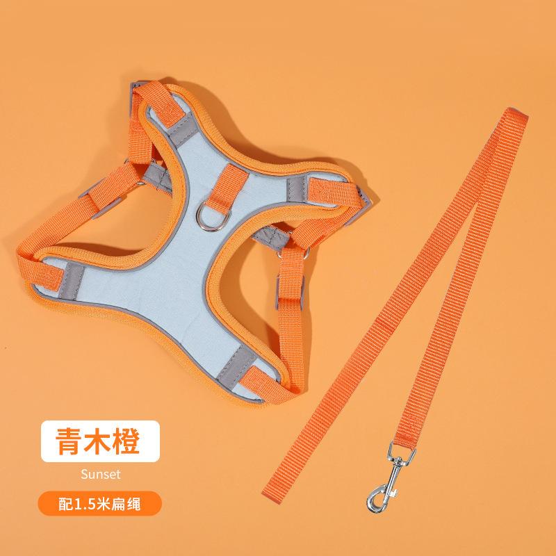 Popular Pet Chest Strap, Suede Cat And Dog Strap, Reflective And Breathable Dog Rope, Dog Leash.