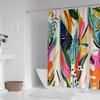 [Vibrant Shower Curtain] Vibrant YWJHUI Tropical Leaf Print Shower Curtain, Machine Washable Polyester, Colorful Retro Design