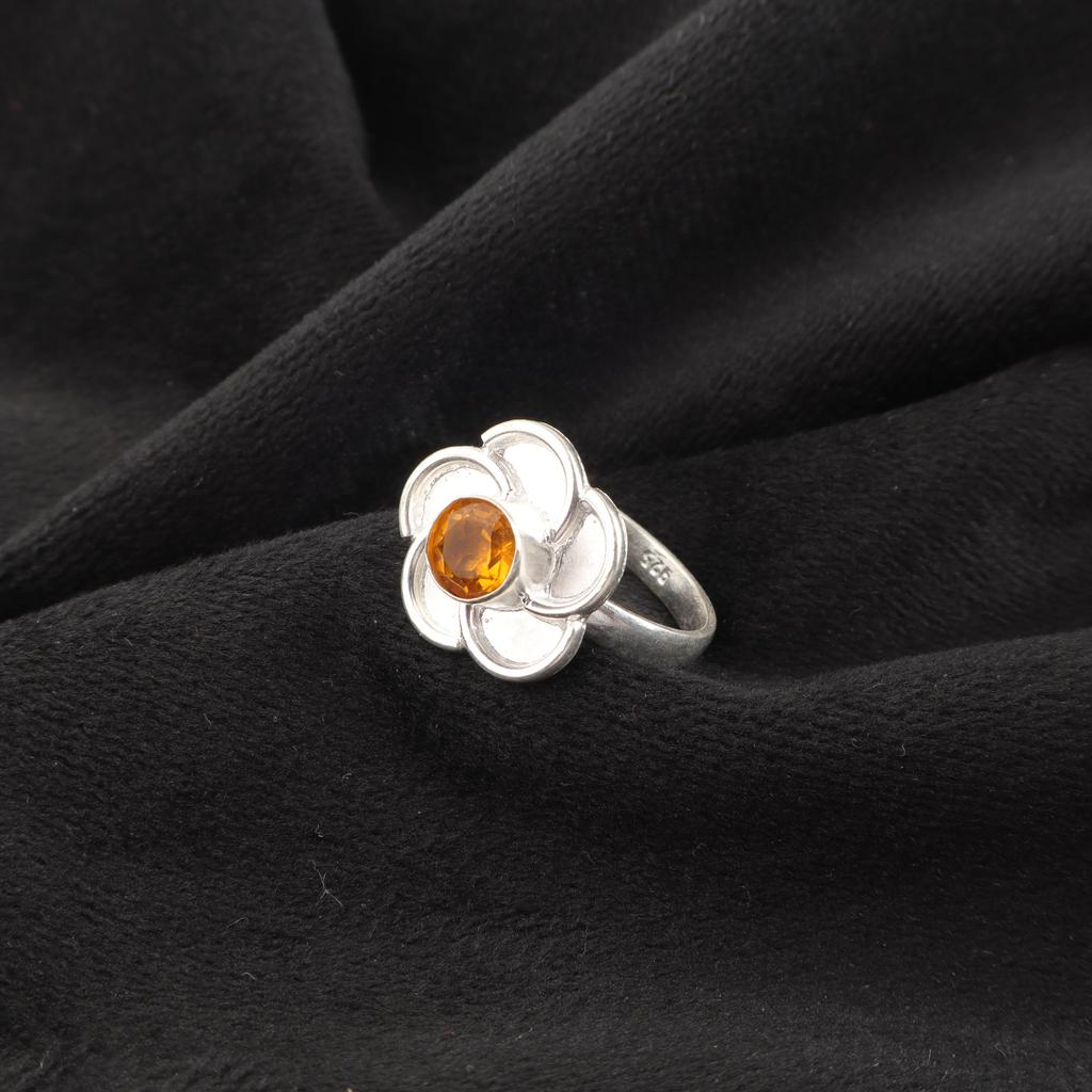 Citrine Ring, 925 Solid Sterling Silver Gemstone Jewelry, Handmade Ring, For Thanksgiving Gift
