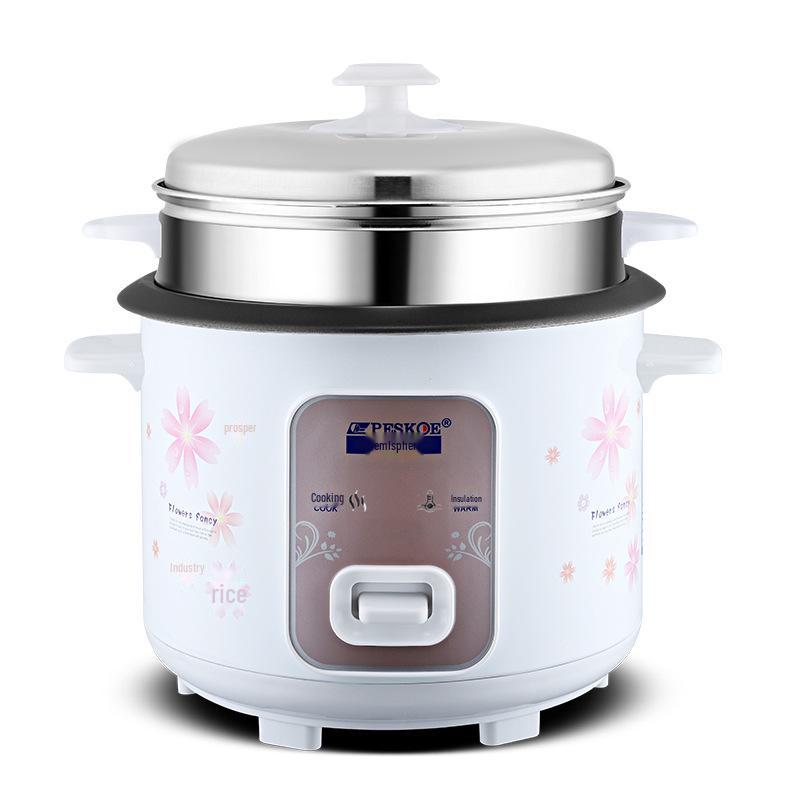 Compact Electric Rice Cooker, 5L Non-Stick, Serves 1-4, Classic Design for Small Households