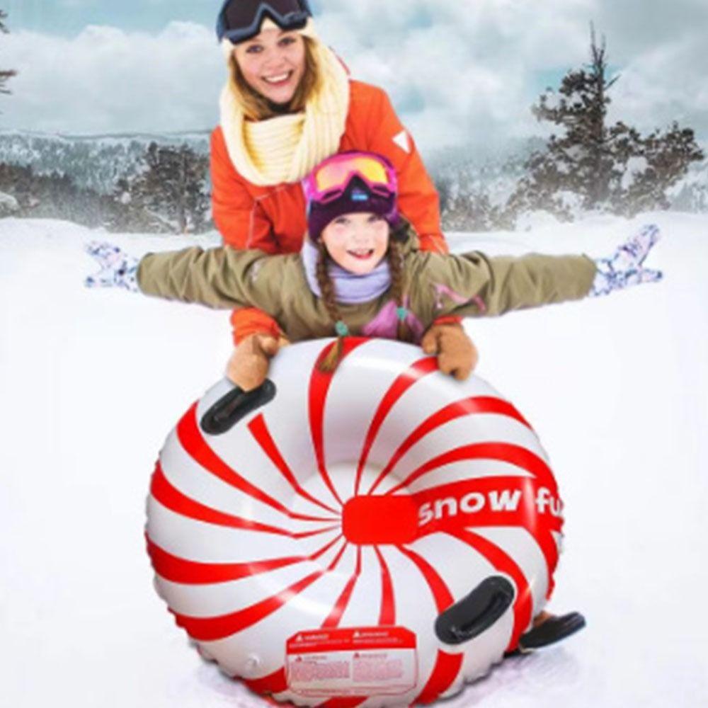 PVC Snow Sledge with Handle Sledding Tube Practical Inflatable Ski Ring  Ski Mat Toy