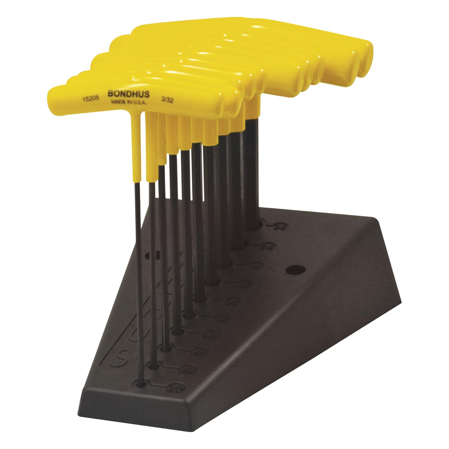 

BONDHUS 152mm Hex Black Oxide Set 15290 T-Handle Set, Finish, 10-Piece (3/32 , 7/64 , 1/8 , 9/64 , 5/32 , 3/16 , 7/32 , 1/4 , 5/16 , 3/8 + Stand) чёрный