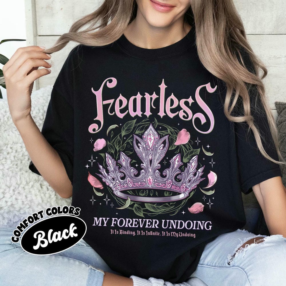 Dámské ležérní nebojácné knižní pohodlné unisex tričko inspirované Lauren Roberts Fantasy Powerless Book Vtipné outfitové tričko Streetwear