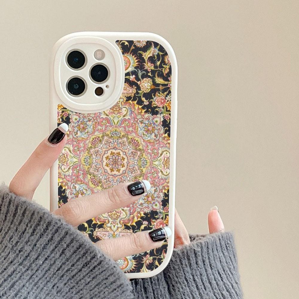 Persian Carpet Floral Art Phone Case Hard Leather For IPhone 16 15 14 13 12 Mini 11 14 Pro Max Xs X Xr 7 8 Plus Fundas
