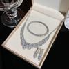 2024 Summer High-End Micro-Paved Zirconia Necklace, Earrings, and Bracelet Set