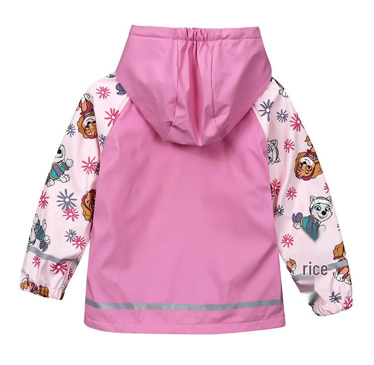 Children's Fleece-lined PU Raincoat for Ages 2-8 – Waterproof Jacket for Spring & Autumn