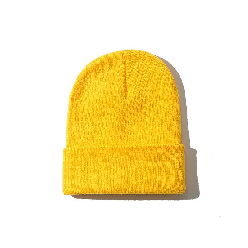 Custom Logo Unisex High Quality Plain Blank Dyed Solid Color Winter Hat Acrylic Knitted Cuffed Beanie