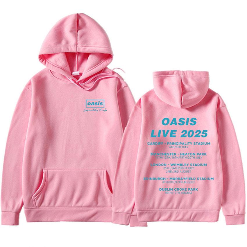 Zpěvák O-Oasis Live 25 Tour Potisk Mikina Pánská Mikiny s Dlouhým Rukávem Unisex Fleecová Volná Pulovr Y2k Oblečení