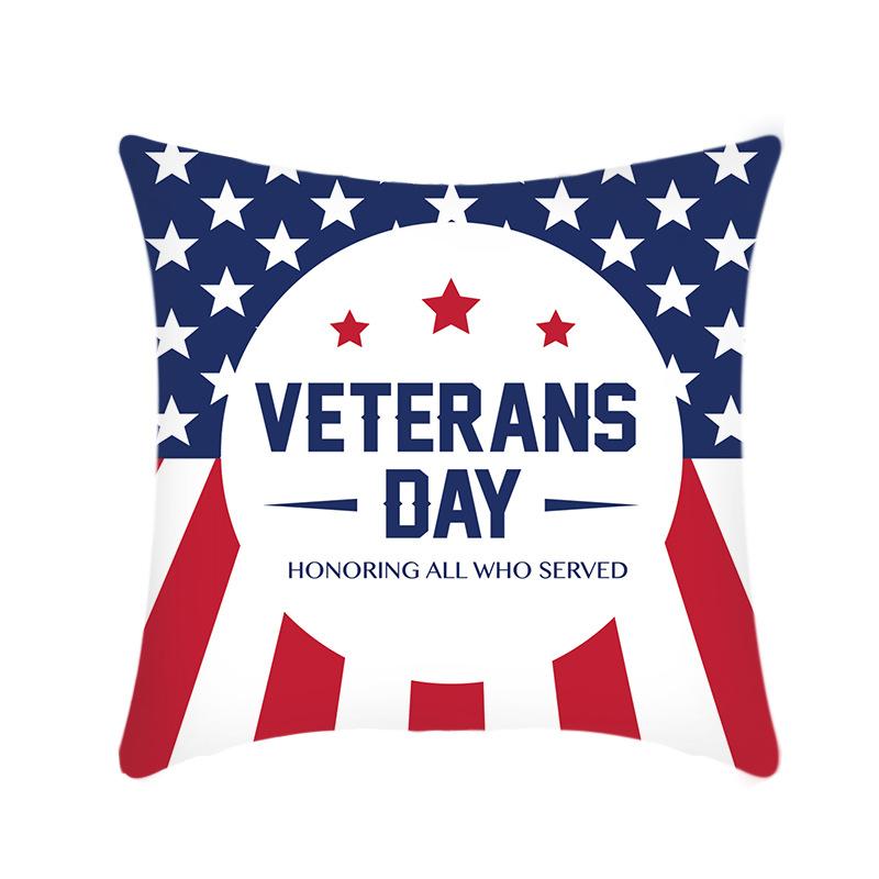 Independence Day Letter Flag Print Sofa Cushion Cover Home Holiday Pillow Cover