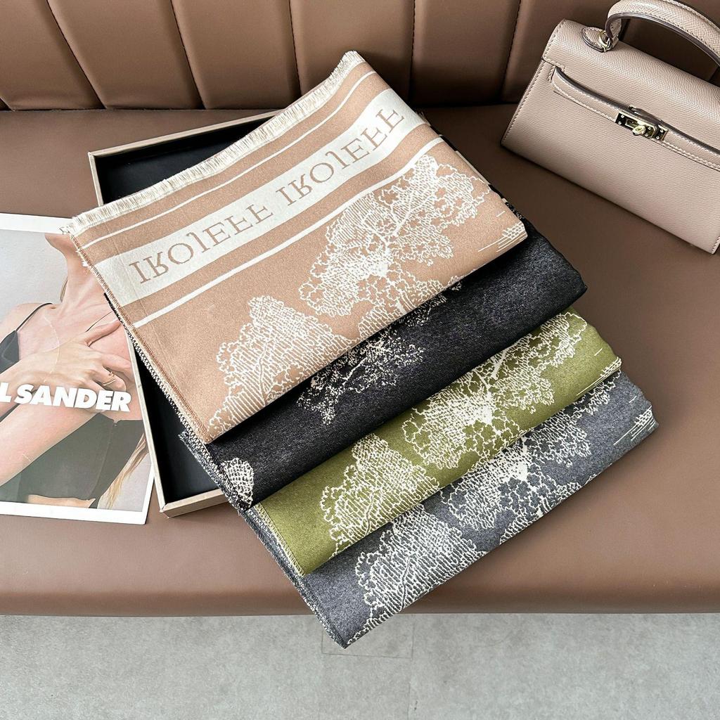 2025 Damen Luxus Schwarz-Weiß Doppelseitiger Dicker Warmer Schal Schal für Herbst/Winter