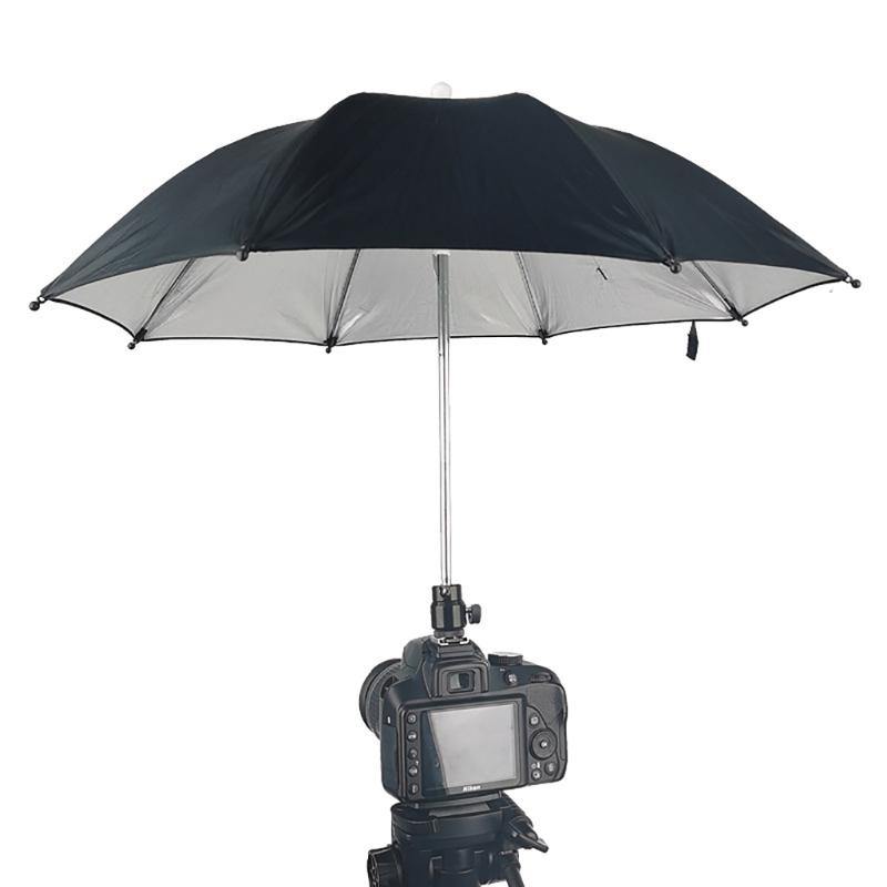 Ombrello per Fotocamera DSLR con Testa Sferica Regolabile Multi-angolo Parasole Protezione Pioggia Supporto Ombrello per Live Streaming