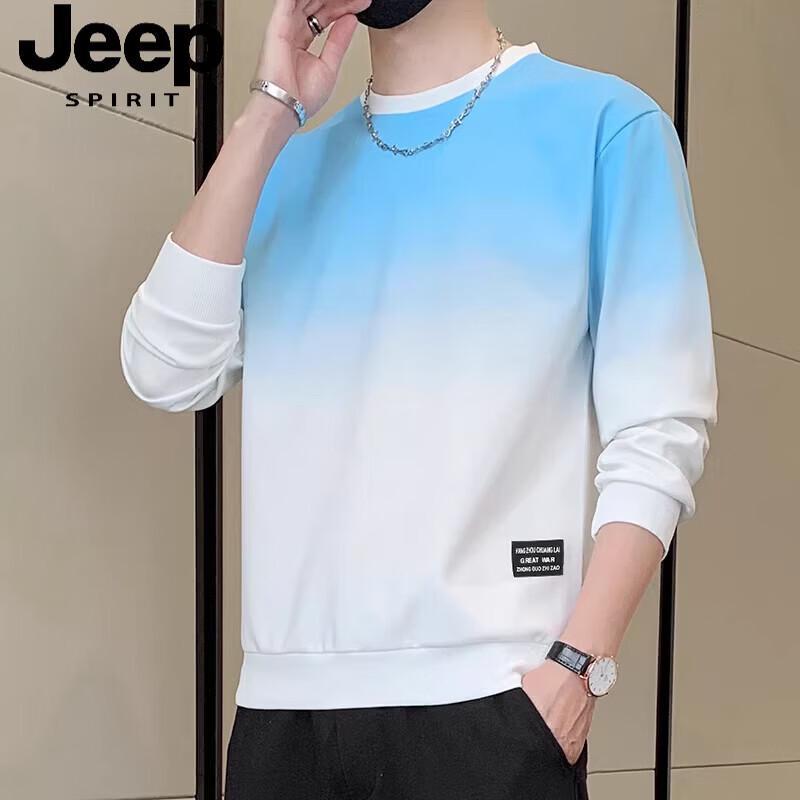 

JEEP SPIRIT Men s Gradient Print Long Sleeve T-Shirt 2XL