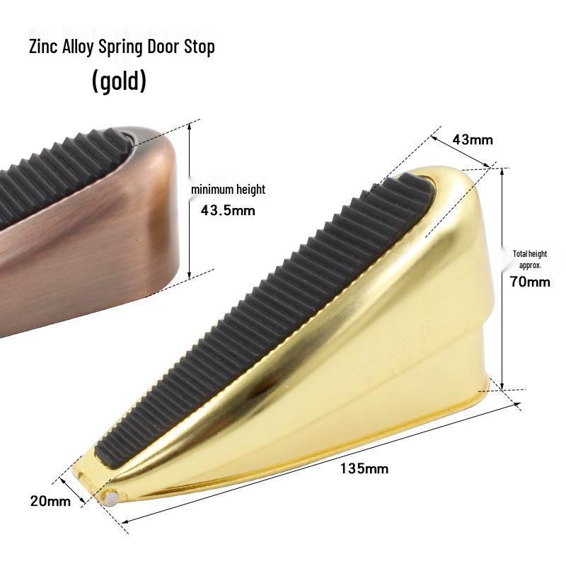 Spring-loaded Anti-collision Door Stopper & Holder with Windproof Wedge