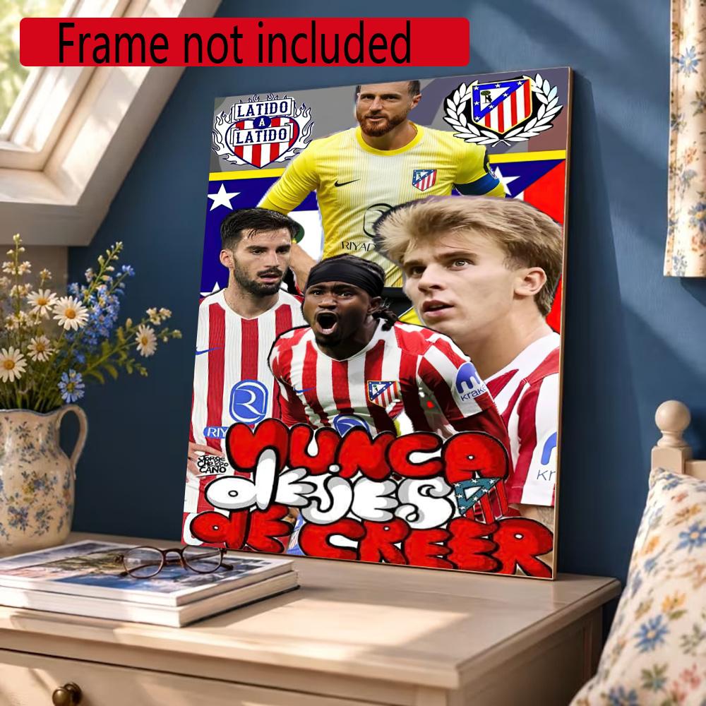 Atletico Madrid Diamond Painting Round Diamond Mosaic Rhinestones Diamond Embroidery Craft Kit Wall Decor Without Frame