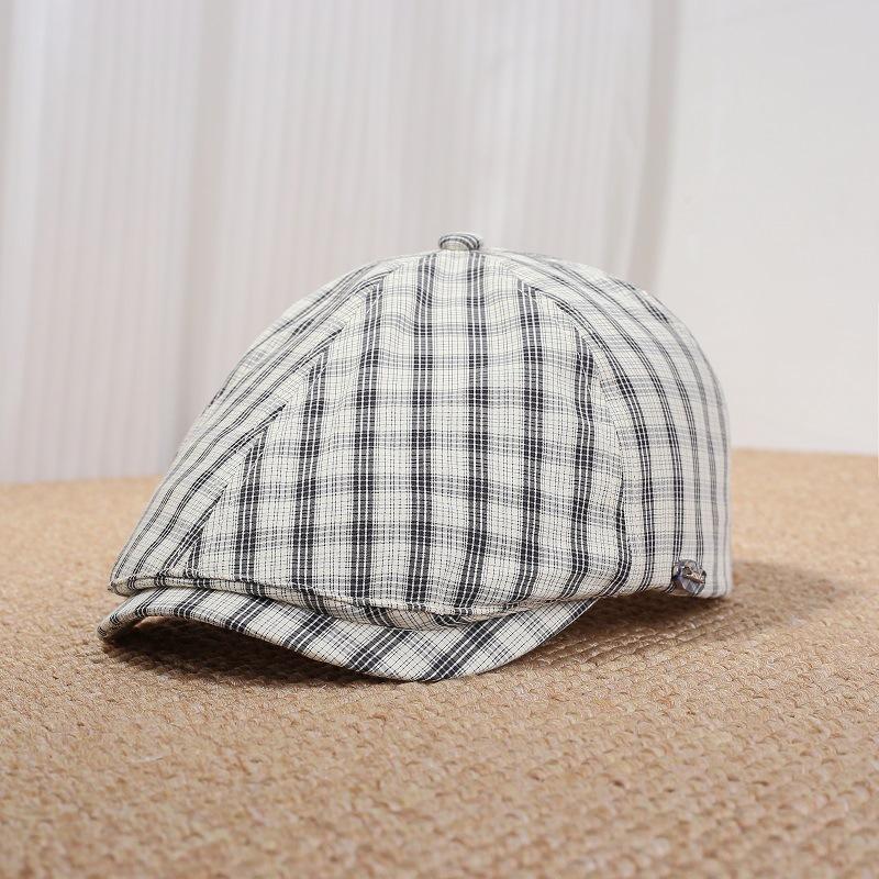 Spring and summer new fashion age-reducing plaid forward hat children's sweet casual versatile beret