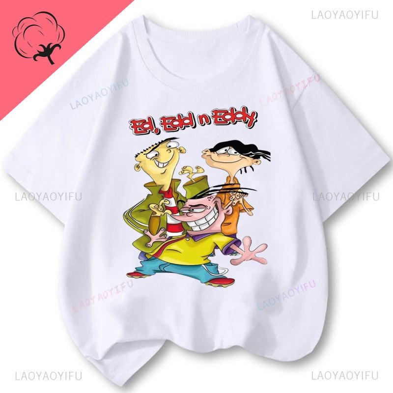 Ed Edd  Eddy Boy Shirt  Aesthetic Cartoon Characters Fan Clothes Kawaii Comic Casual Funny Girl Printed Tee Cotton Unisex Top