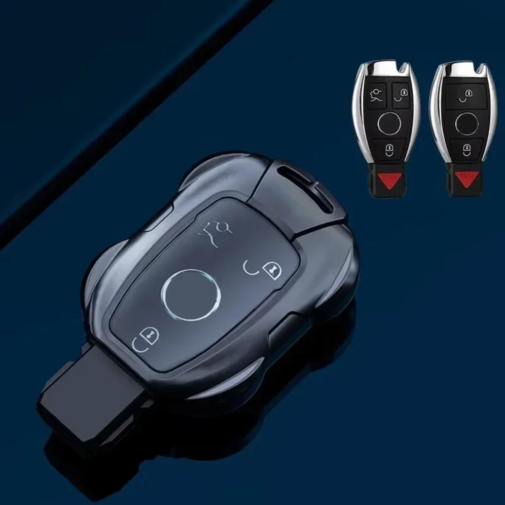 Fashion Alloy Car Key Case Cover With Chain For Mercedes Benz Ce Abs Class Gle Gla Glb Glc Gls Amg W176 W177 203 204 205