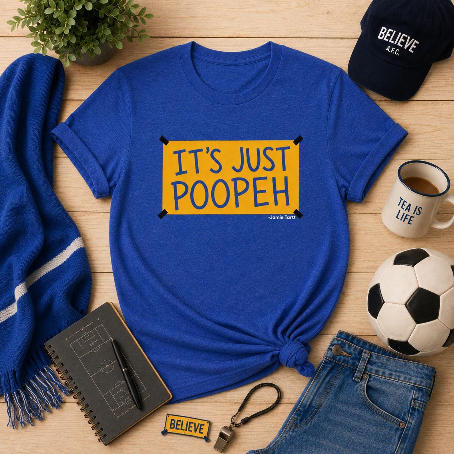 Its Just Poopeh tee | Jamie Tartt Funny Quote Shirt, Yellow Sign Graphic S
