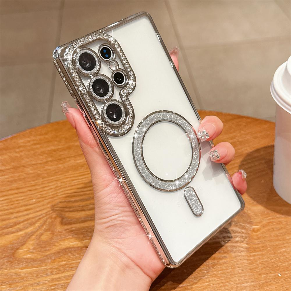 

Glitter Diamond Transparent Plating Case for Samsung Galaxy S25 S23 Ultra Plus S24 FE A55 A54 A35 A15 A16 A56 A34 Bling Cover for Samsung S23