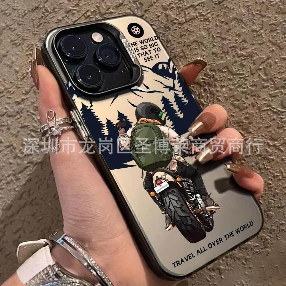Moto boy applies apple 15 colored silver iPhone14Pro creative 11promax matte 16 protective case 17