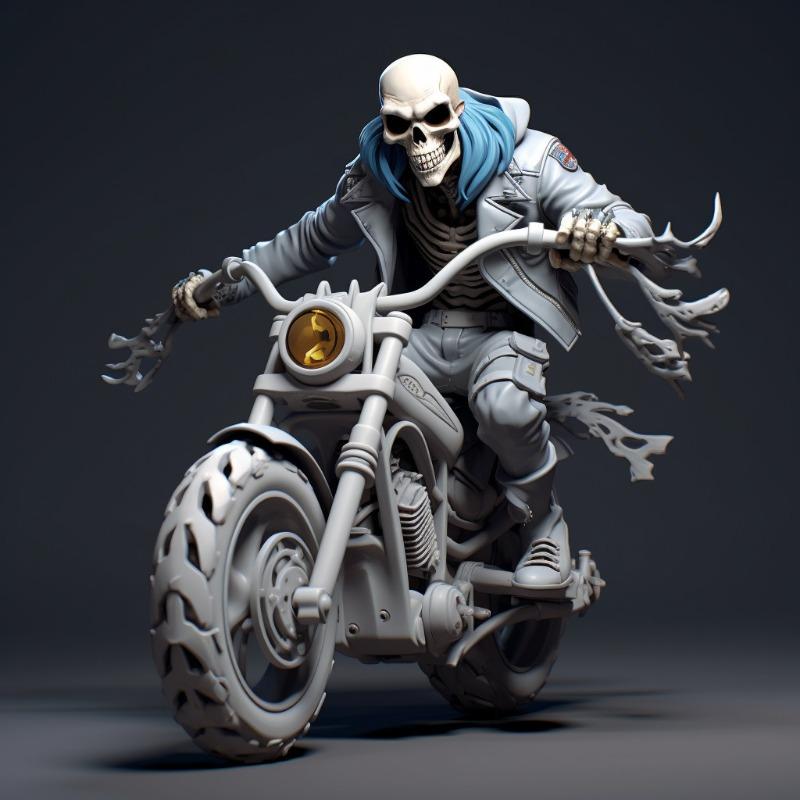 Halloween Skelettfiguren Motorrad Skateboard Ornamente Wohndesign Horror Dekoration