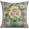 Spring Daisy Fresh Pillowcase Linen Printed Letter Simple Pillowcase Sofa Cushion Cover