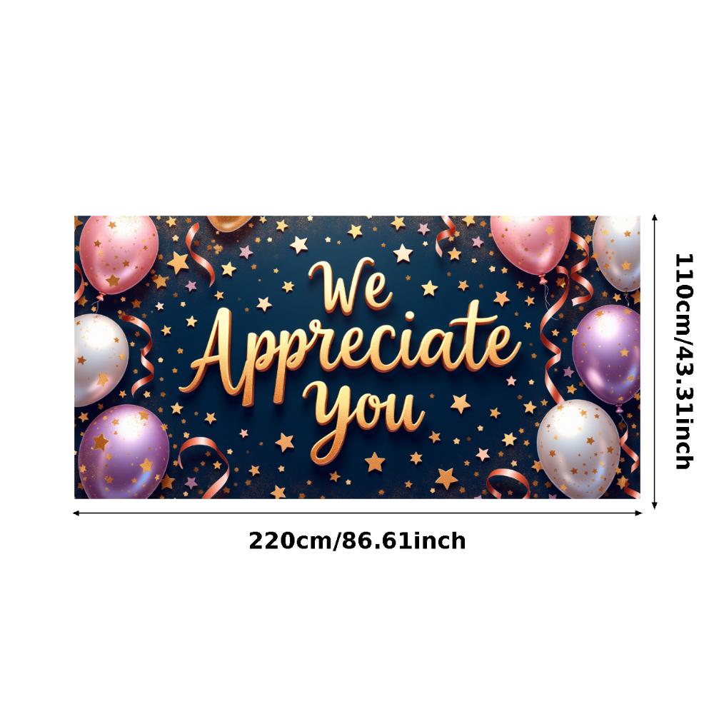 

Design Appreciation Banner Gold Glitter Thank You Balloon Decoration for Employee Recognition Office Events Party Celebration