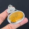 Oval Fossil Coral Stone Sister Elegant Handcrafted Pendant 925 Sterling Silver
