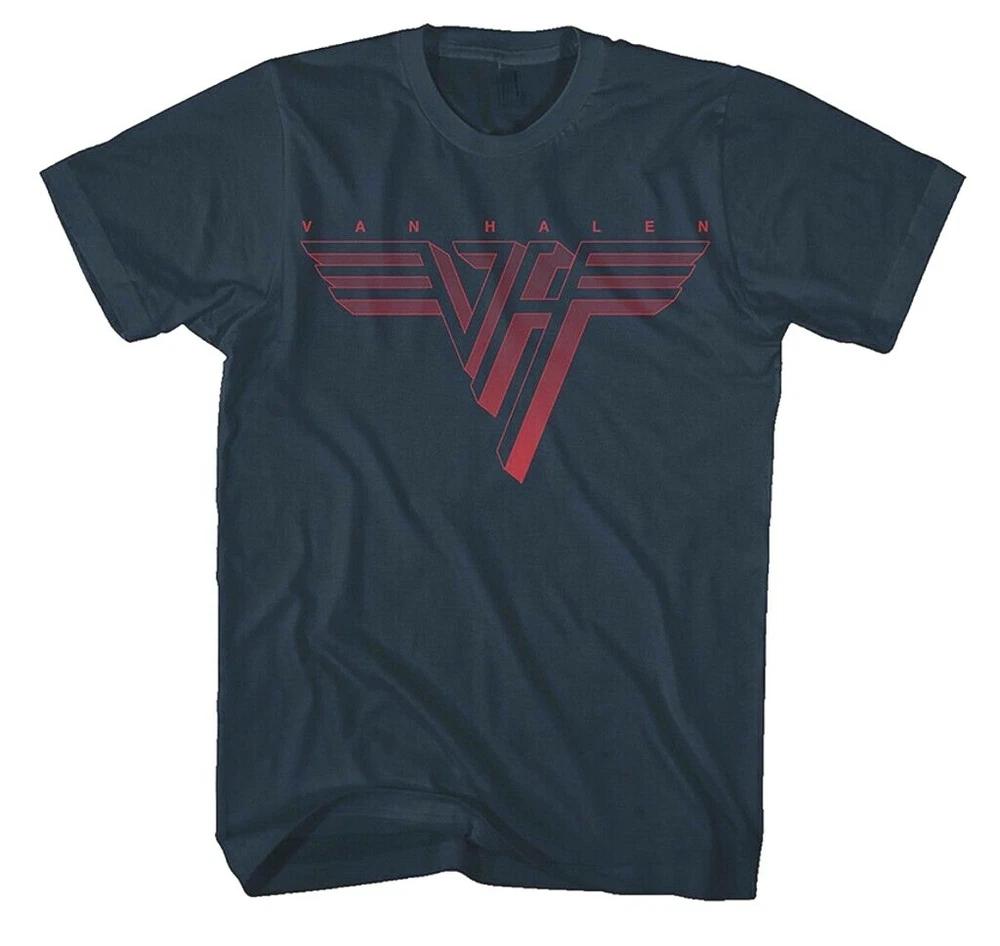 Officieel Van Halen T-shirt Klassiek Logo Blauw Unisex Unisex Vintage Rock Metal Tee