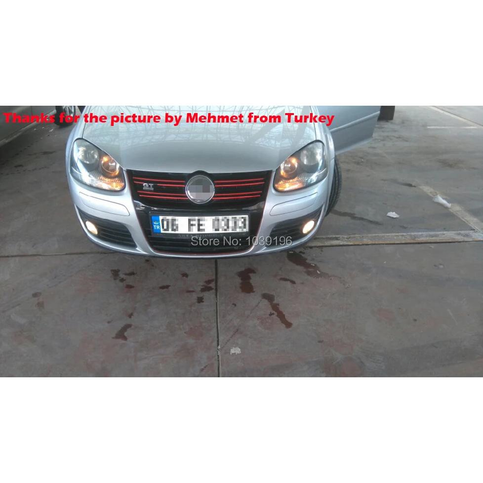 5 X Car Styling Fashion Front Grills Stickers Car Accessories Decorative Car Body Decals for Volkswagen VW Golf 6 Jetta Sagitar