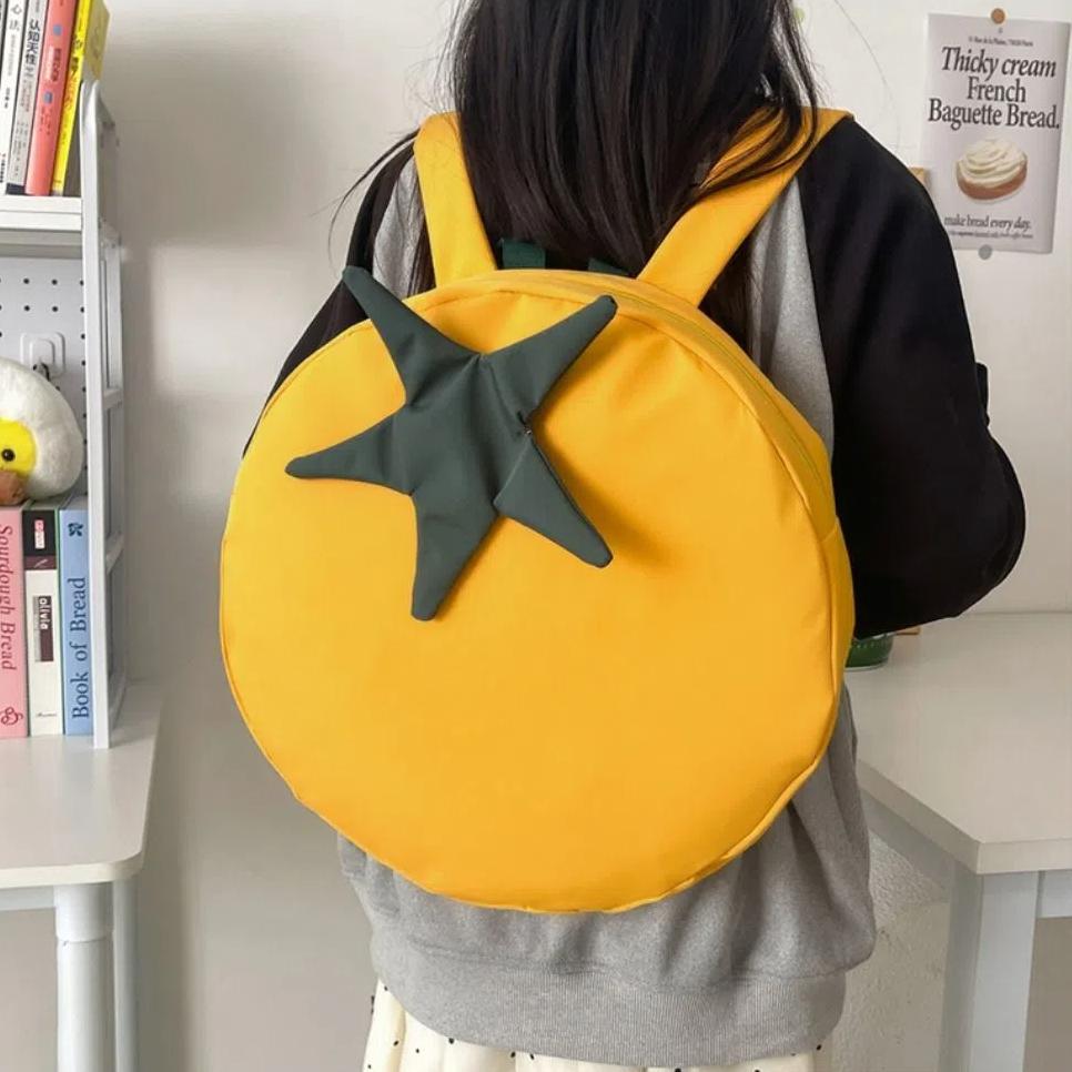 Cute Tomato Backpack Casual Student Schoolbag New Large Capacity Backpack  Teenagers