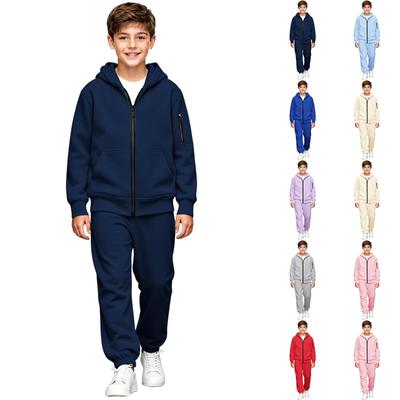 Women's and Kids' 2 Piece Athletic Tracksuit Set with Zip Up Hoodie and Jogger Pants for Boys and Girls