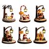 Resin Desk Lamp for Dormitory Christmas Santa Claus Reading Lantern, Snowman Elk LED Night Light with Warm Bedside Lighting Kids Room Glow,