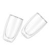 2 Pcs Double Wall Glass 450ml Transparent High Temperature Borosilicate Glass Coffee Cup for Latte Cappuccino Tea 450ml