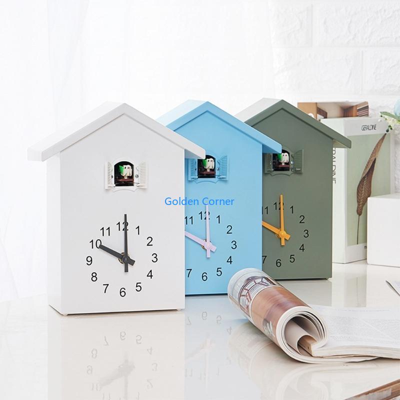 E15D Cuckoo Wall Clock Birds Sounds Pendulum Clock Desktop Cabinet Clocks Watch Gift