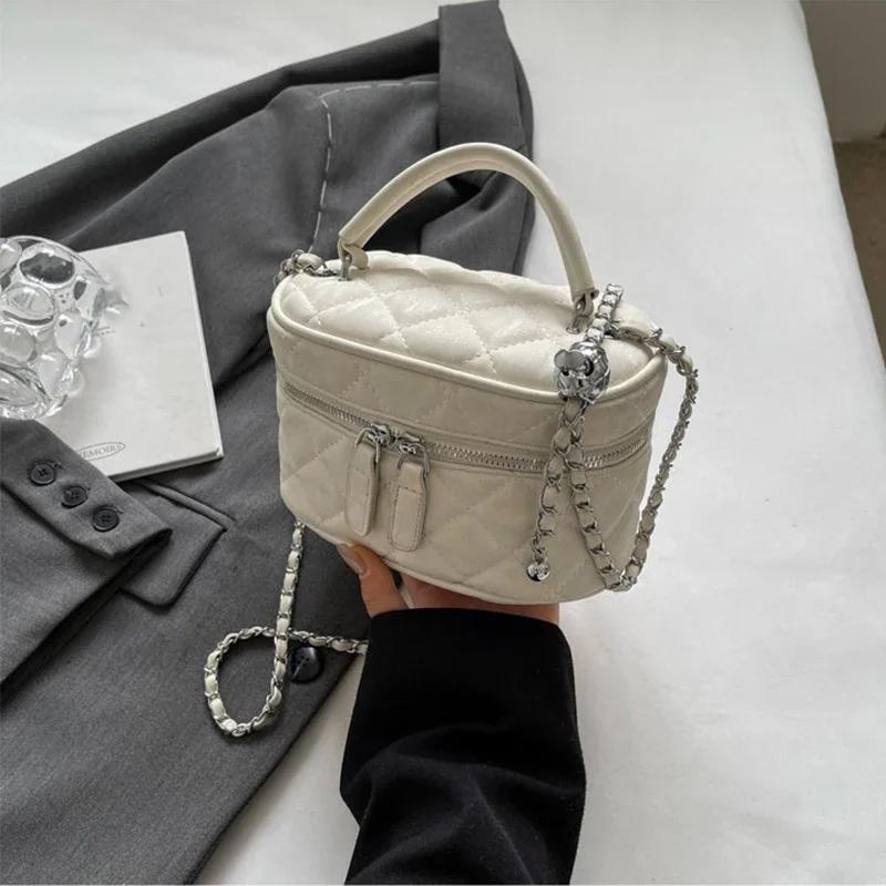 Geantă crossbody versatilă cu lanț pentru femei, geantă pătrată mică cu găleată de apă portabilă