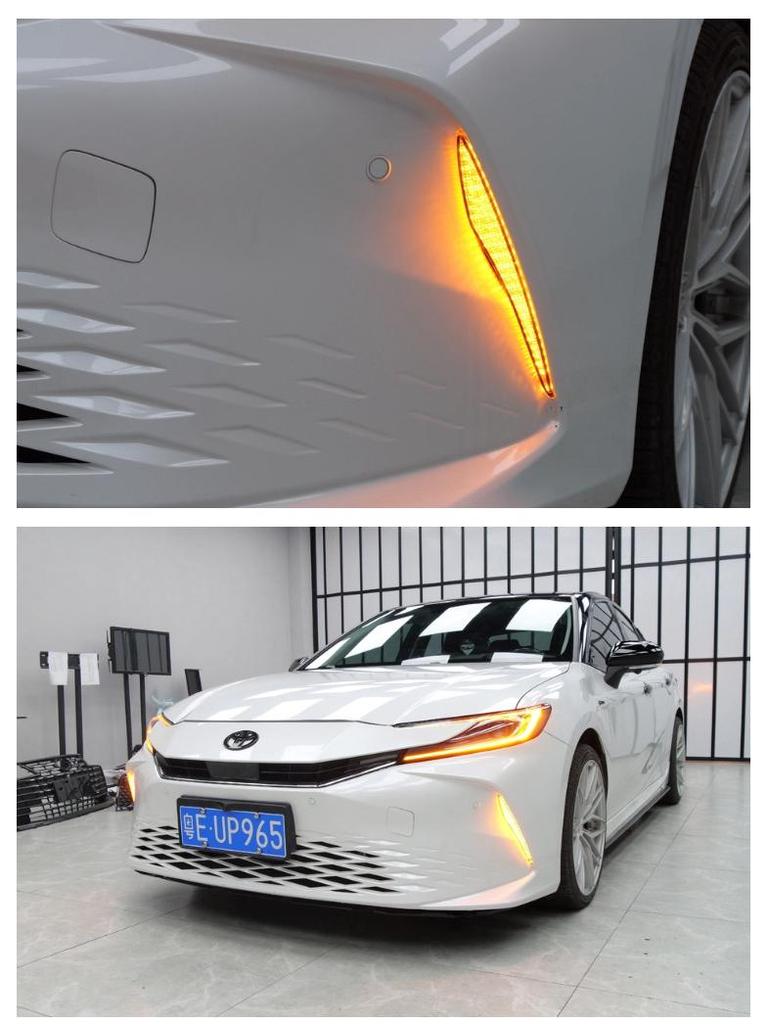 Compatible with 2024 Toyota Camry: Front Bumper Lights, Fog Lights, and LED Daytime Running Lights Mod Kit.