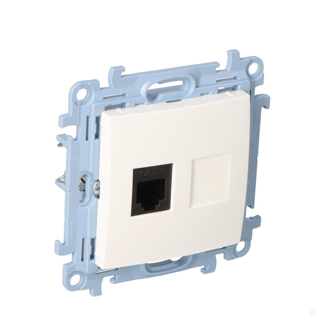Single RJ12 Telephone Socket (module), White Simon10