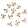 10PCS Sparkling Flower-shaped Crystal Pearl Button Pearl Hairpins Headwear Clip Rhinestone Buttons