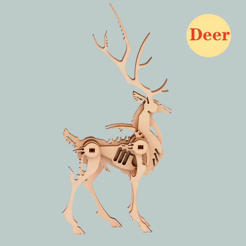 

3D деревянная игрушка сборочный комплект прекрасный пазл сборка животных мини модель детская игрушка